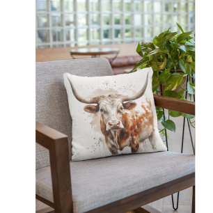 Coussin aquarelle d'une vache londres