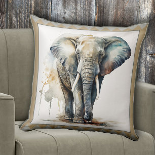 Coussin Aquarelle Elephant Art animal