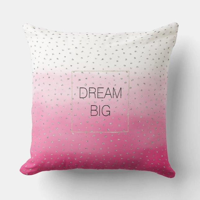 Coussin Aquarelle en argent Confetti rose Ombre (Recto)