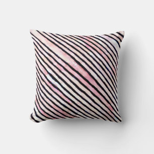 Coussin Aquarelle en bandes roses