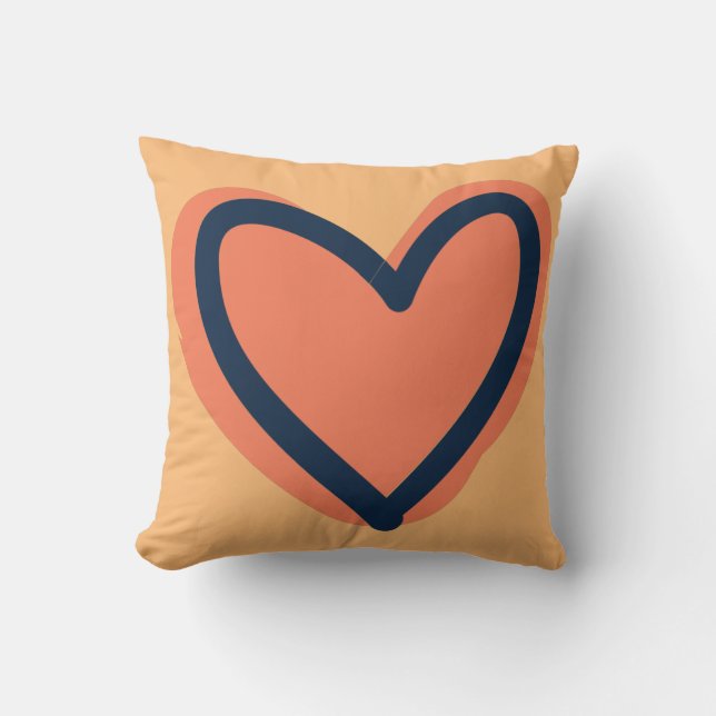 Coussin Aquarelle en forme de coeur (Recto)