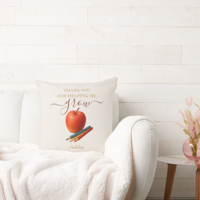 Coussin Aquarelle Enseignant Apple - Cadeau Merci (Canapé)