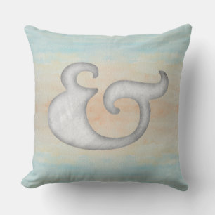 Coussin Aquarelle #Esperluette #Nautique   Blanc & Océan