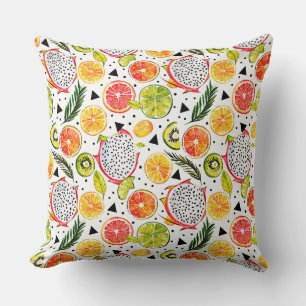 Coussin Aquarelle esquissée motif détaillé de Dragon fru
