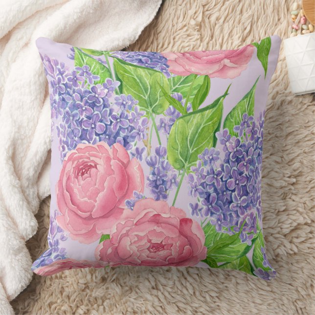 Coussin Aquarelle et lilas (Couverture)