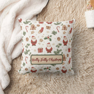 Coussin Aquarelle fantaisiste “Noël joyeux”