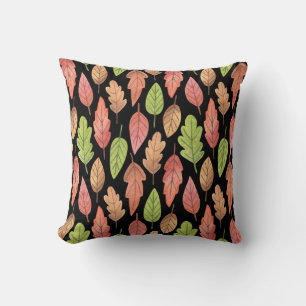 Coussin Aquarelle feuilles d'automne : motif transparent
