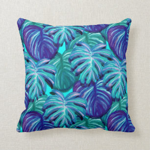 Coussin Aquarelle Feuilles exotiques
