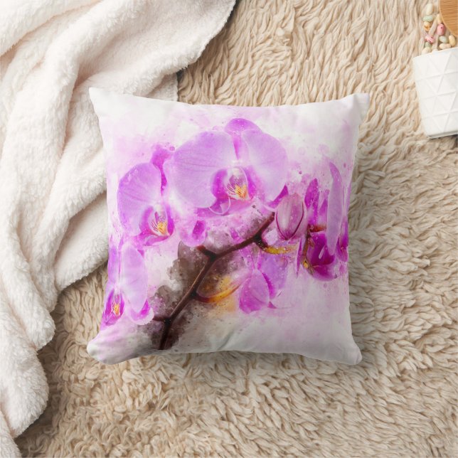 Coussin Aquarelle fleur d'orchidée - rose wb 03 (Couverture)