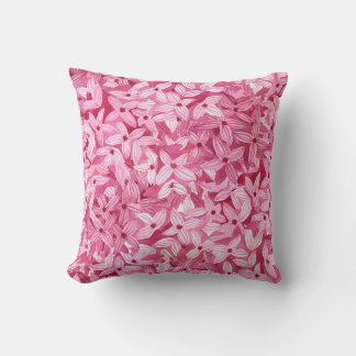 Coussin Aquarelle fleurs lilas : arrière - plan rose