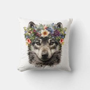 Coussin Aquarelle Floral Wolf