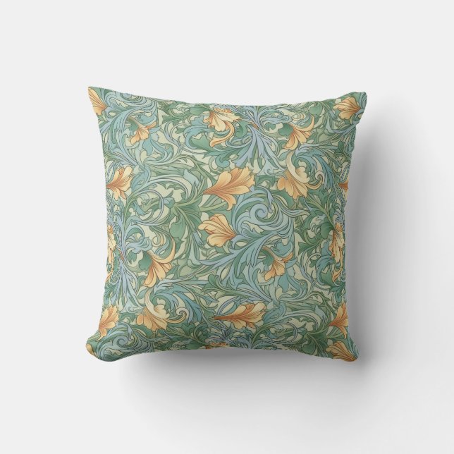 Coussin Aquarelle Florale Art Nouveau Fond d'écran Design (Recto)