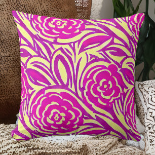 Coussin Aquarelle florale de Boho brillant