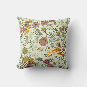 Coussin Aquarelle Florale Fleurs d'abeille Élégante Modern