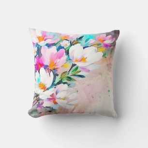 Coussin Aquarelle Florale Jeu d'Oreiller