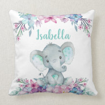 Aquarelle florale mignonne Bébé Eléphant Jetant Or