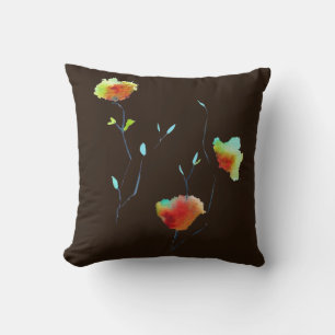 Coussin Aquarelle florale moderne d'art Abstrait