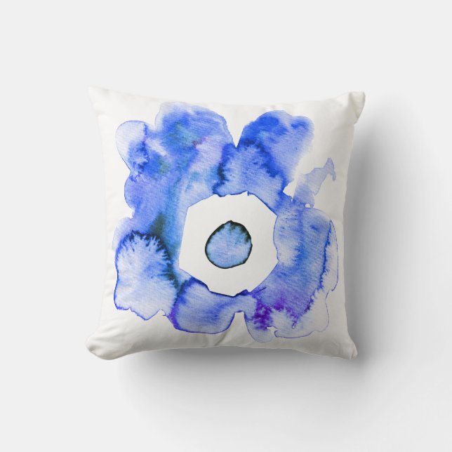 Coussin Aquarelle florale moderne dessinée à la main (Recto)
