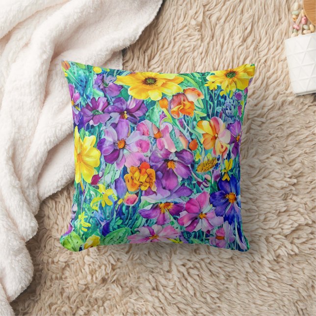Coussin Aquarelle florale Motif mou (Couverture)
