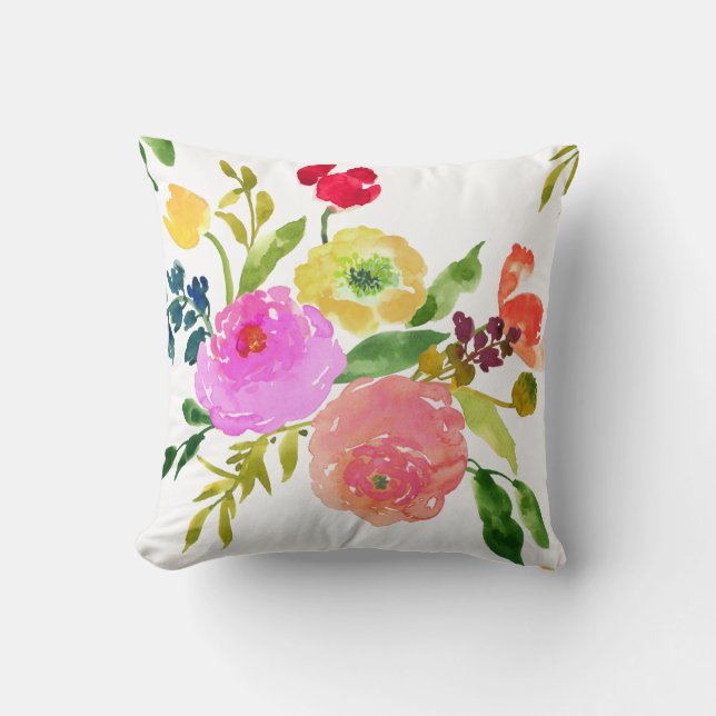 Coussin Aquarelle florale PixDezines/Ranunculus (Recto)