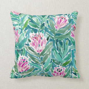 Coussin Aquarelle florale tropicale de PARADIS de PROTEA