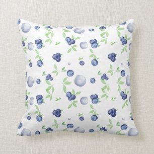 Coussin Aquarelle fraîche d'été Blueberry