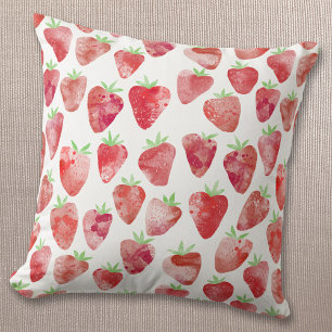 Coussin Aquarelle fraise