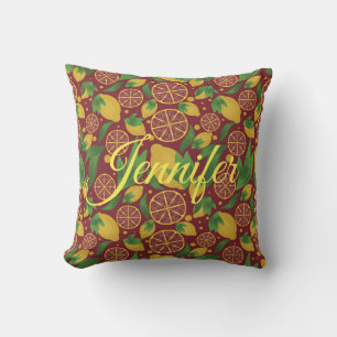 Coussin Aquarelle Fruit rouge citron Personnalisé