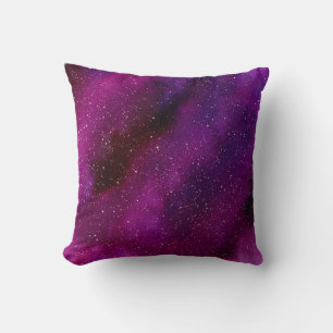 Coussin Aquarelle Galaxies rose violet