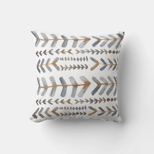Coussin Aquarelle géométrique Arrowroot Motif Indigo