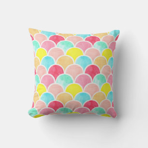 Coussin aquarelle géométrique sans couture motif, échelles