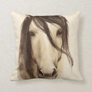 Coussin Aquarelle Grange Animaux   Cheval