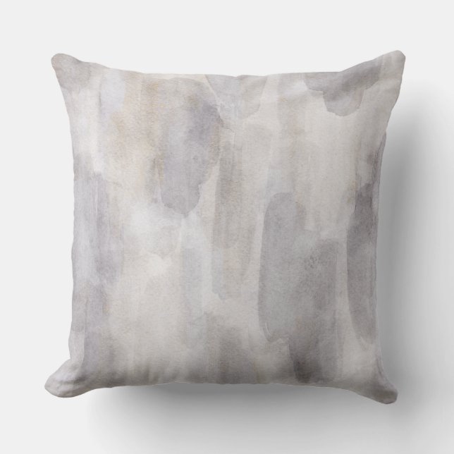 Coussin Aquarelle gris et bronze Abstrait (Recto)