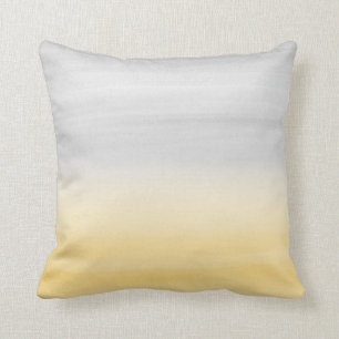 Coussin Aquarelle gris jaune Touché Abstrait #1