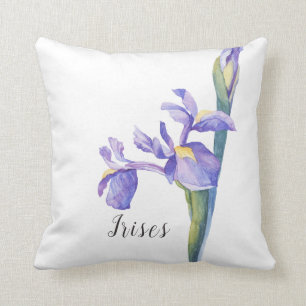Coussin Aquarelle Iris Floral