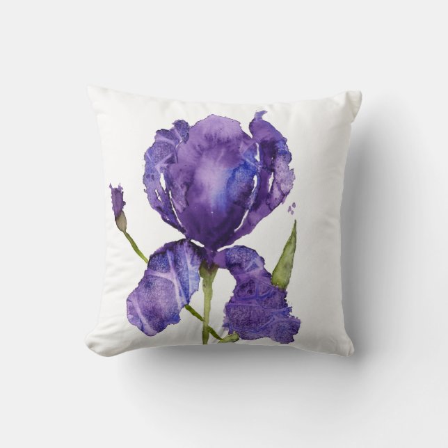 Coussin Aquarelle Iris Thaillos (Recto)