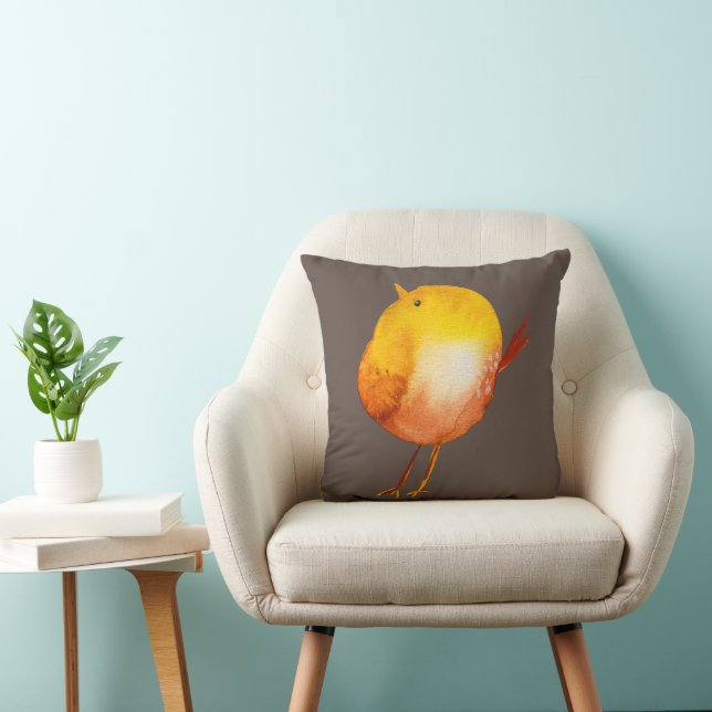 Coussin Aquarelle jaune mignon (Chaise)