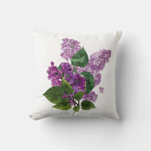 Coussin Aquarelle Lilac Fleurs dans la florale mauve viole