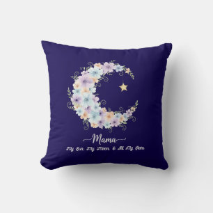 Coussin Aquarelle Lunaire Maman Florale