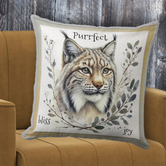 Coussin Aquarelle Lynx Big Cat