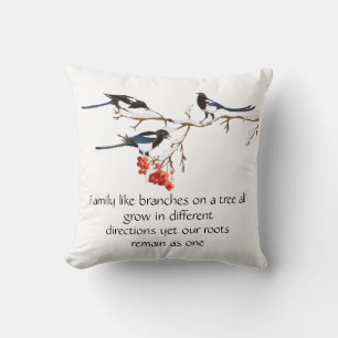Coussin Aquarelle Magpie Famille Citation Animal Nature Th