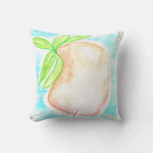 Coussin Aquarelle Mango main peint cuisine tropicale