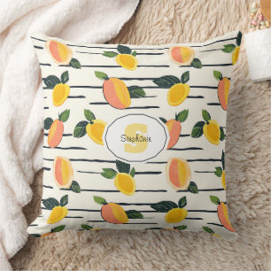 Coussin Aquarelle Mango Motif avec Feuilles verts (2)