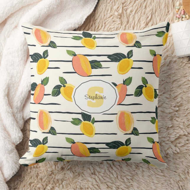 Coussin Aquarelle Mango Motif avec Feuilles verts (2) (Couverture)