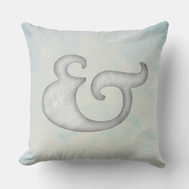 Coussin Aquarelle marine | Blanc et ciel (Recto)