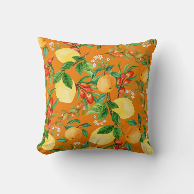 Coussin Aquarelle mélangée Feuille  Motif (Recto)