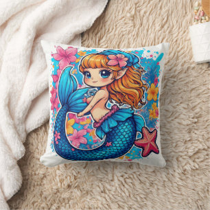 Coussin aquarelle mermaid