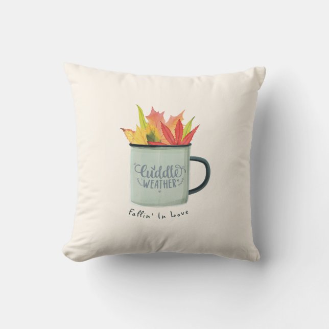 Coussin Aquarelle Météo Coulée Feuilles Automne (Recto)