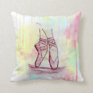 Coussin Aquarelle mignonne de croquis de chaussures de