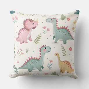 Coussin Aquarelle mignonne Dinosaur bébé